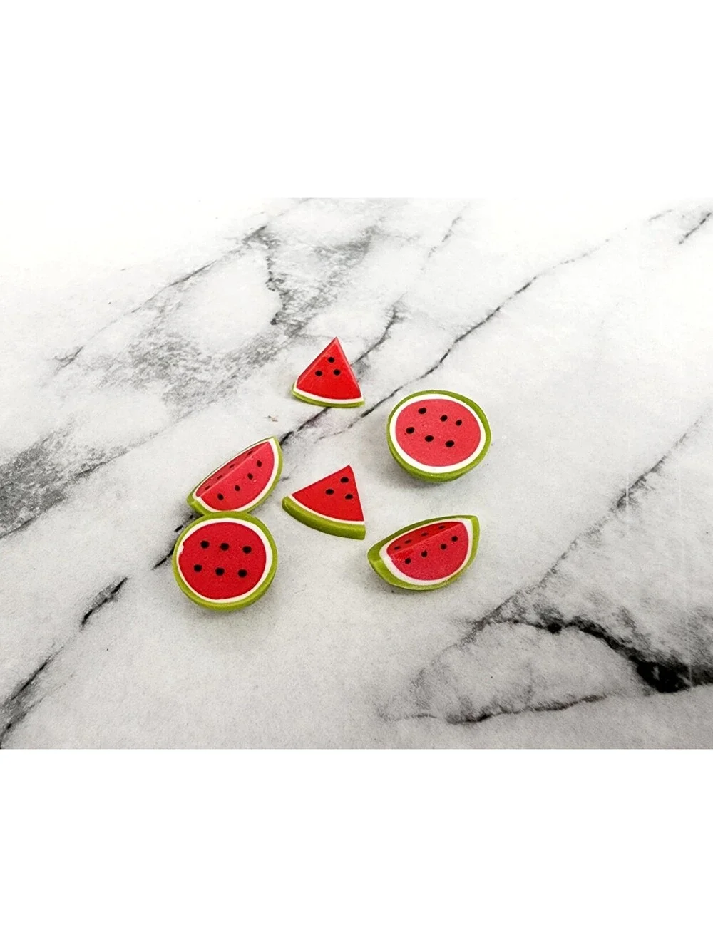 Miniature Dollhouse Fruit Food Watermelon Halves & Slices